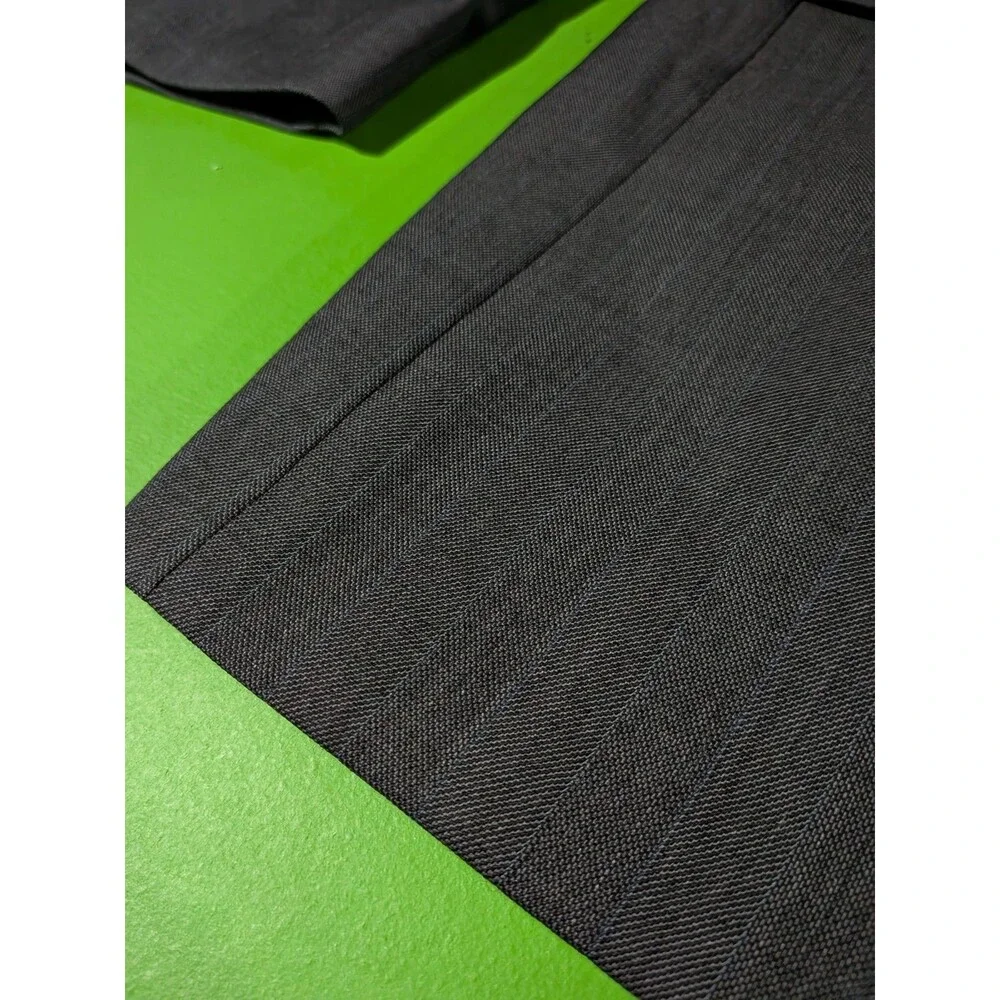 Pronto Uomo Suit Wool Zignone Super 100 Charcoal Gray Pin Striped 42 X Long 2pc